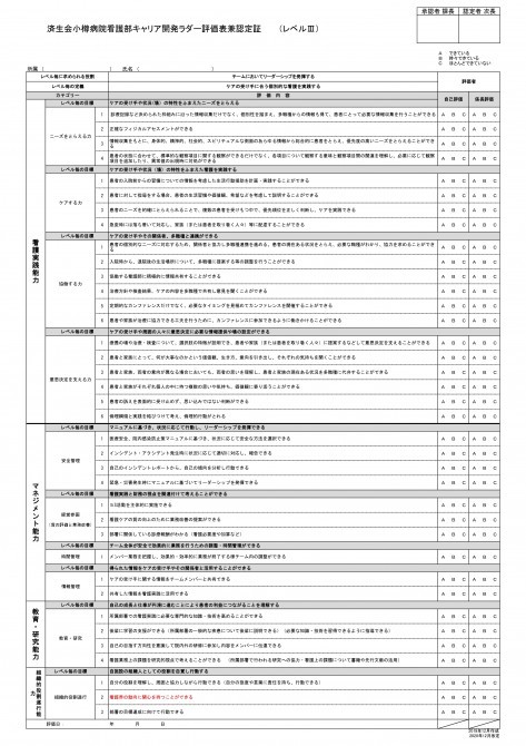 ラダーIIIの表　リンク先のPDFで同じ内容をご説明しています